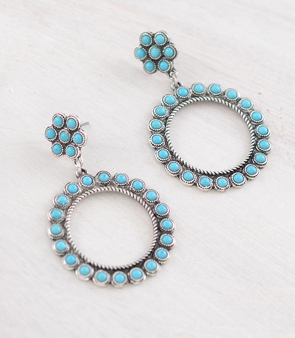 WHAT'S NEW :: Wholesale Western Turquoise Concho Hoop Earrings