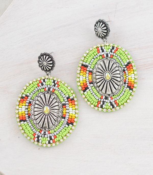 WHAT'S NEW :: Wholesale Western Beaded Concho Earrings
