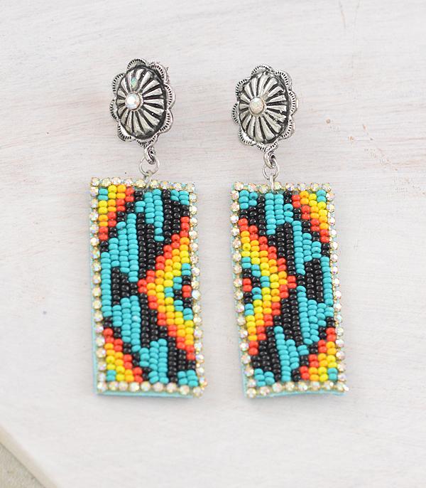 EARRINGS :: WESTERN POST EARRINGS :: Wholesale Western Aztec Bead Earrings
