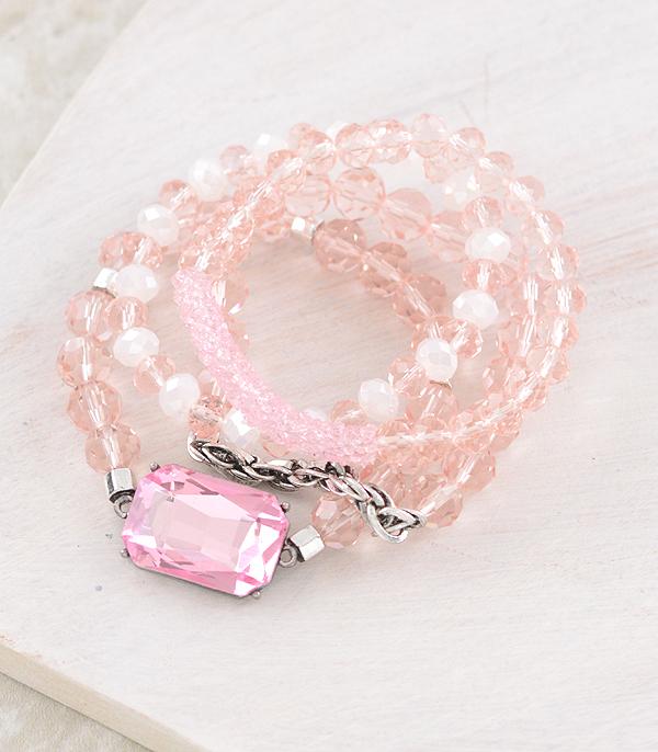 New Arrival :: Wholesale 4PC Set Glass Bead Bracelet