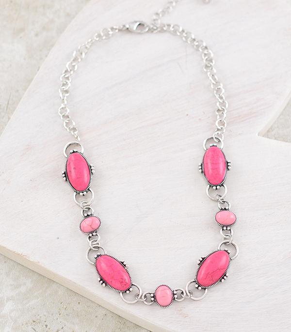 New Arrival :: Wholesale Western Pink Stone Necklace