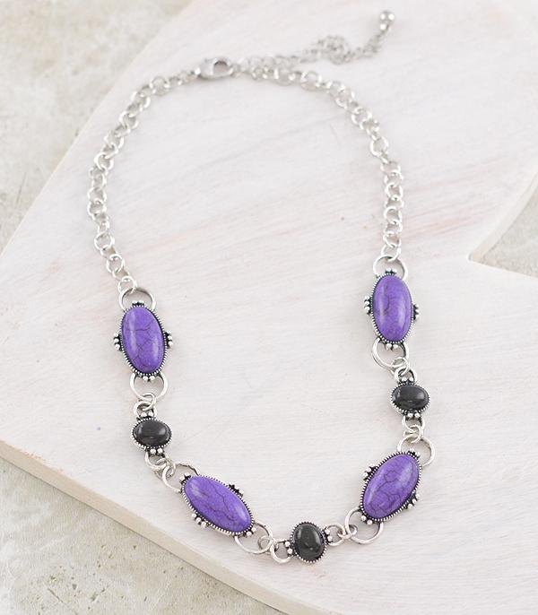 NECKLACES :: TRENDY :: Wholesale Western Purple Stone Necklace