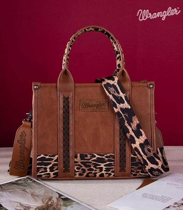 MONTANAWEST BAGS :: WESTERN PURSES :: Wholesale Wrangler Leopard Tote Crossbody Bag