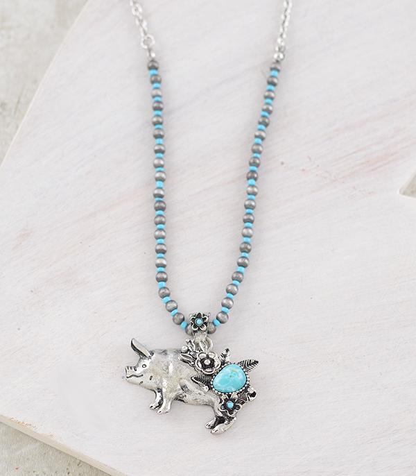 New Arrival :: Wholesale Farm Animal Pig Pendant Necklace