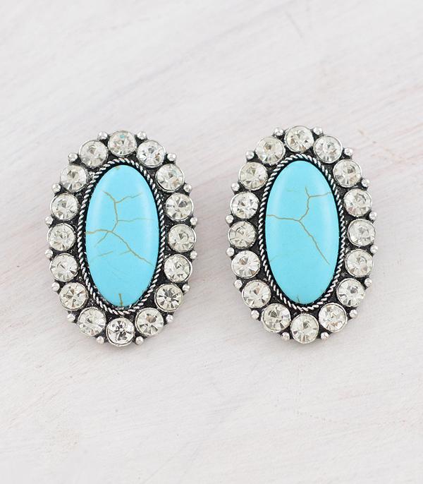 EARRINGS :: WESTERN POST EARRINGS :: Wholesale Tipi Brand AB Turquoise Concho Earrings