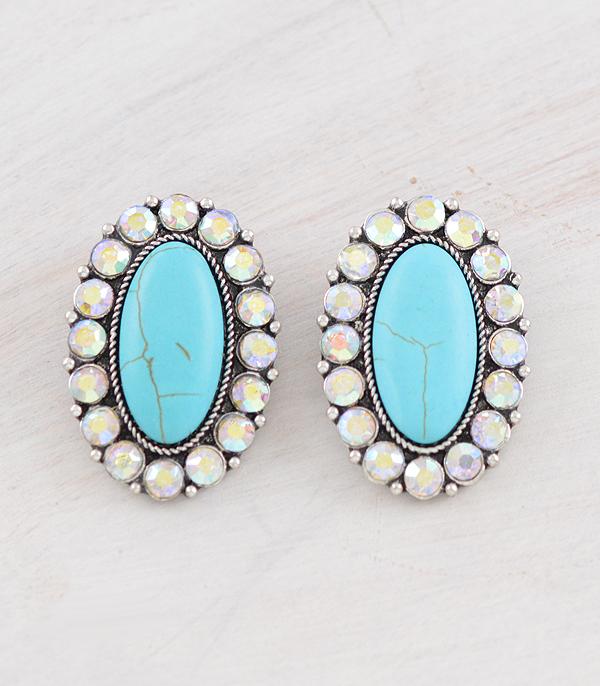 EARRINGS :: WESTERN POST EARRINGS :: Wholesale Tipi Brand Turquoise Concho Earrings