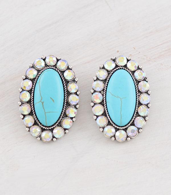 EARRINGS :: WESTERN POST EARRINGS :: Wholesale Tipi Brand Turquoise Concho Earrings