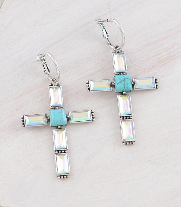 WHAT'S NEW :: Wholesale Tipi Brand Glass Stone Cross Earrings