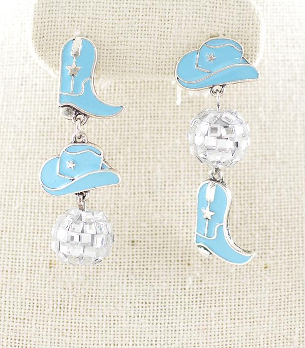 New Arrival :: Wholesale Western Cowboy Boot Hat Earrings