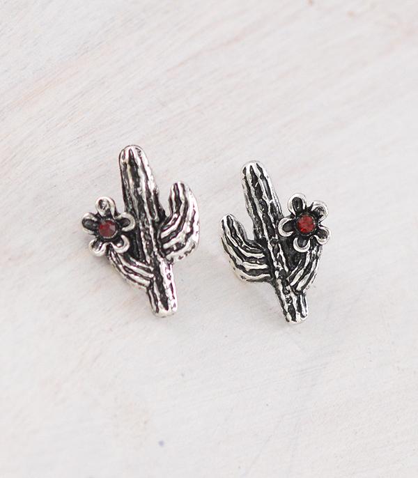 EARRINGS :: WESTERN POST EARRINGS :: Wholesale Cactus Flower Post Earrings