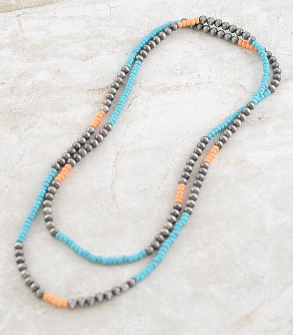 NECKLACES :: WESTERN LONG NECKLACES :: Wholesale Western Turquoise Navajo Pearl Necklace