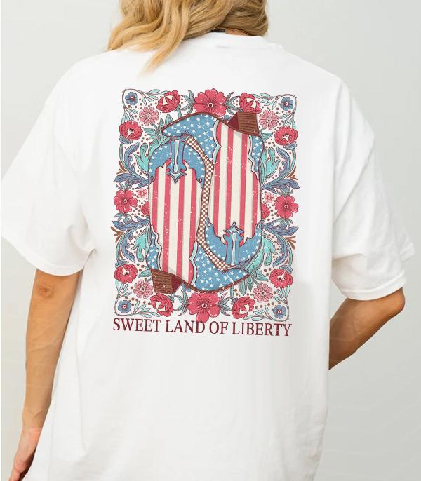 New Arrival :: Wholesale Boho Sweet Land Of Liberty Tshirt