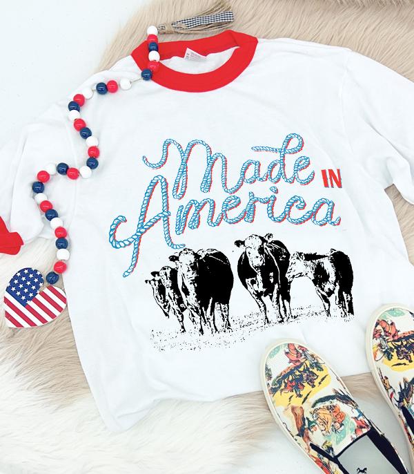 New Arrival :: Wholesale Western Made In America Ringer Tee