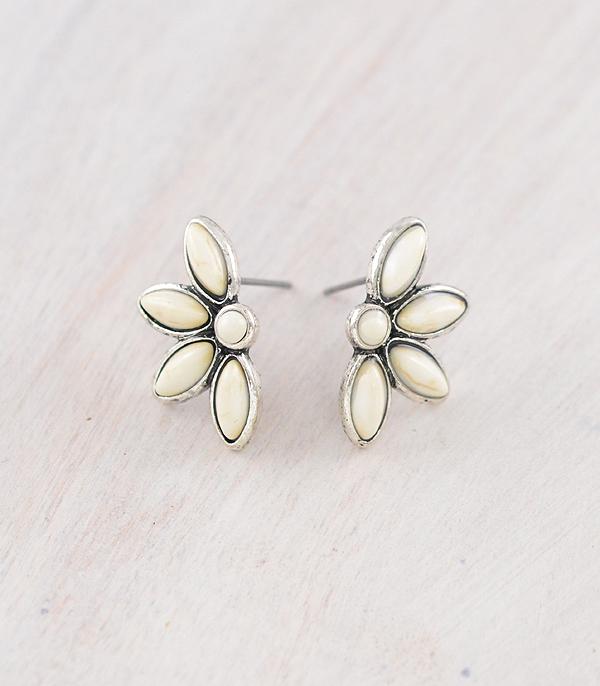 WHAT'S NEW :: Wholesale Western Howlite Semi Stone Stud Earrings