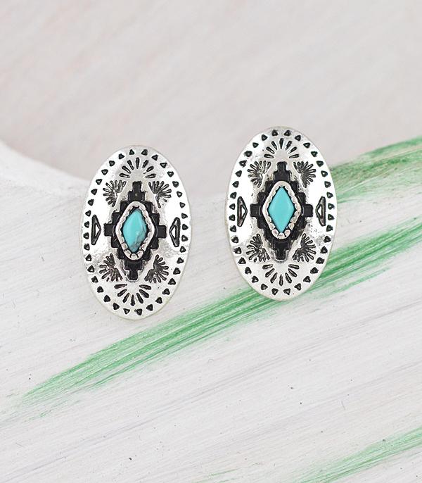 New Arrival :: Wholesale Western Aztec Concho Earrings