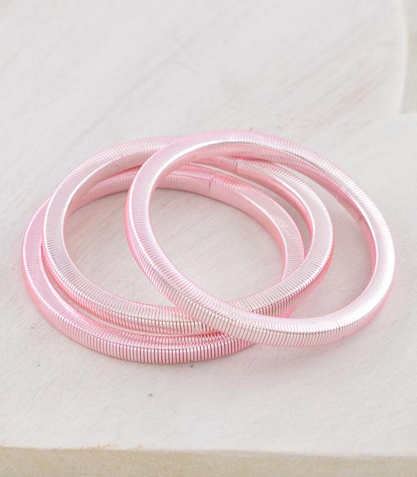 BRACELETS :: STRETCH-BEAD :: Wholesale Flex Snake Chain Bangle Bracelet Set