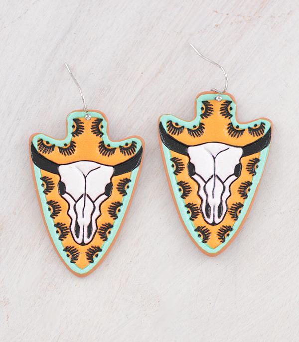 EARRINGS :: WESTERN HOOK EARRINGS :: Wholesale Western Steer Skull Earrings