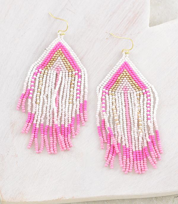 EARRINGS :: WESTERN HOOK EARRINGS :: Wholesale Boho Bead Tassel Earrings
