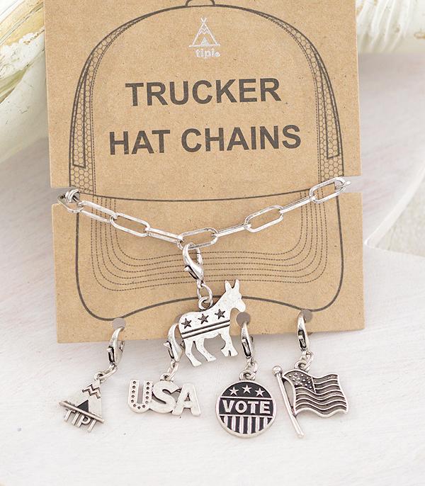 HATS I HAIR ACC :: HAT ACCESSORIES :: Wholesale Democratic Charm Hat Chain