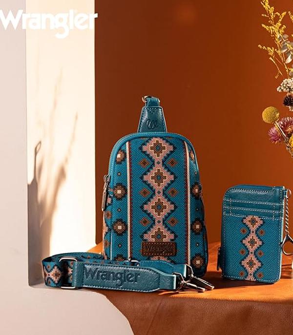 WHAT'S NEW :: Wholesale Wrangler Aztec Sling Bag Card Case Set