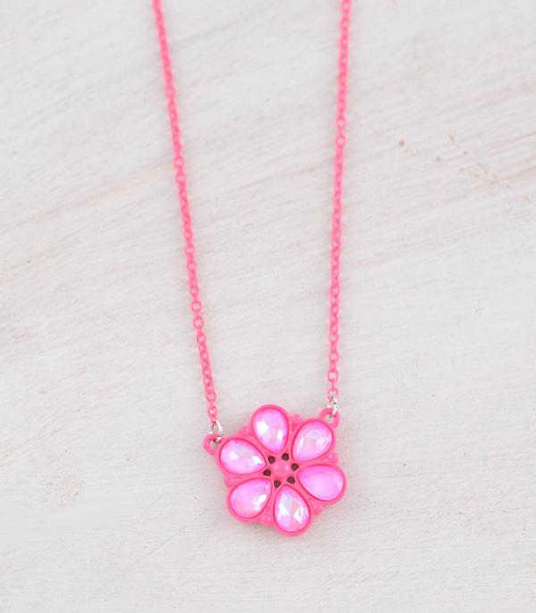 NECKLACES :: TRENDY :: Wholesale Iridescent Glass Stone Pendant Necklace