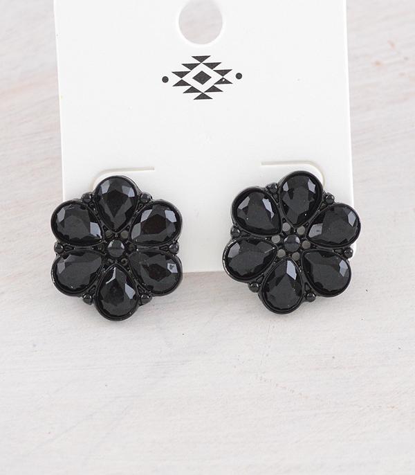 EARRINGS :: POST EARRINGS :: Wholesale Iridescent Glass Stone Earrings