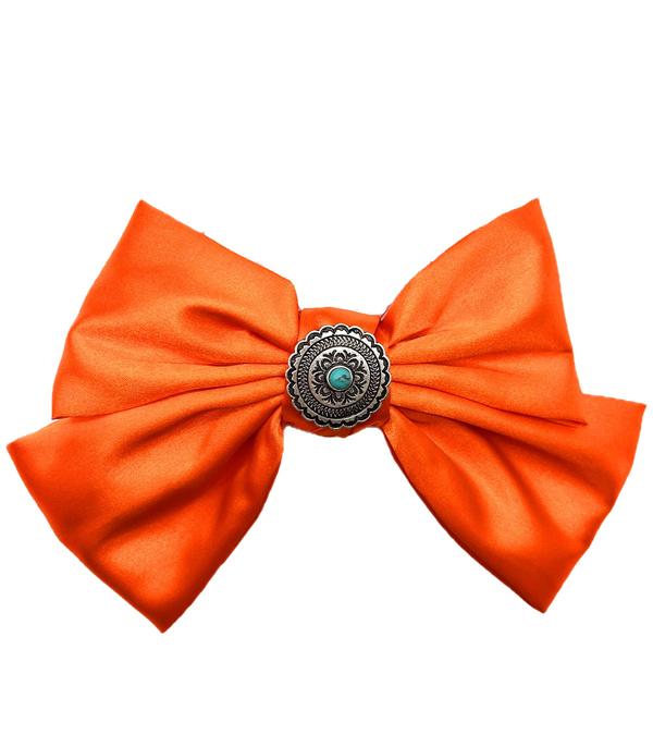 HATS I HAIR ACC :: HAIR ACCESSORIES :: Wholesale Western Concho Satin Hair Bow