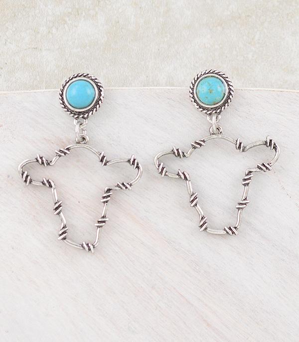 EARRINGS :: WESTERN POST EARRINGS :: Wholesale Western Cow Barbwire Earrings