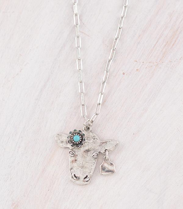 New Arrival :: Wholesale Western Cow Pendant Necklace