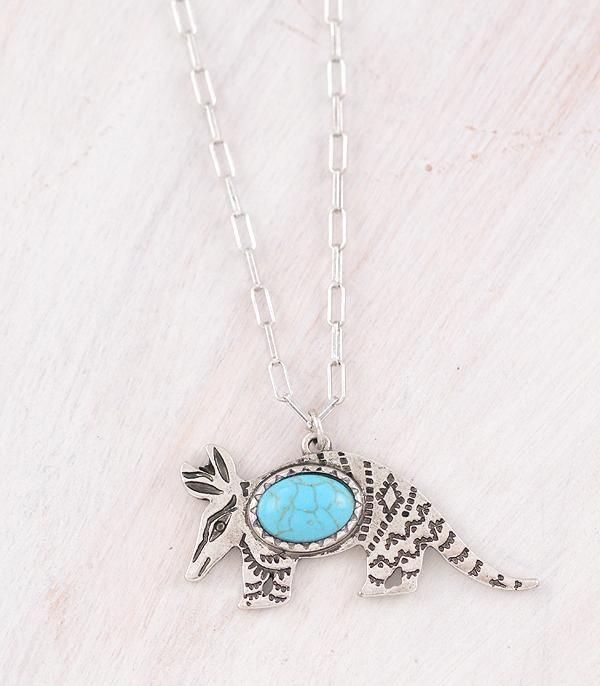 NECKLACES :: CHAIN WITH PENDANT :: Wholesale Turquoise Armadillo Pendant Necklace