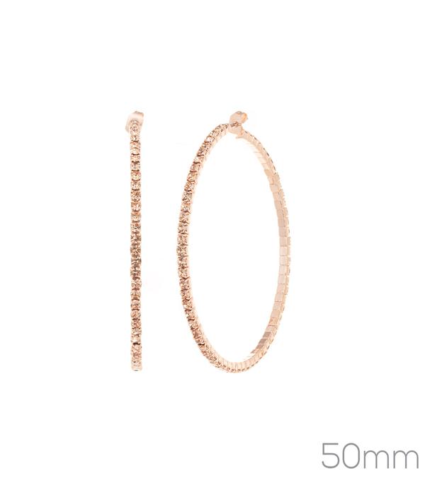 EARRINGS :: HOOP EARRINGS :: Wholesale Rhinestone Color Hoop Earrings