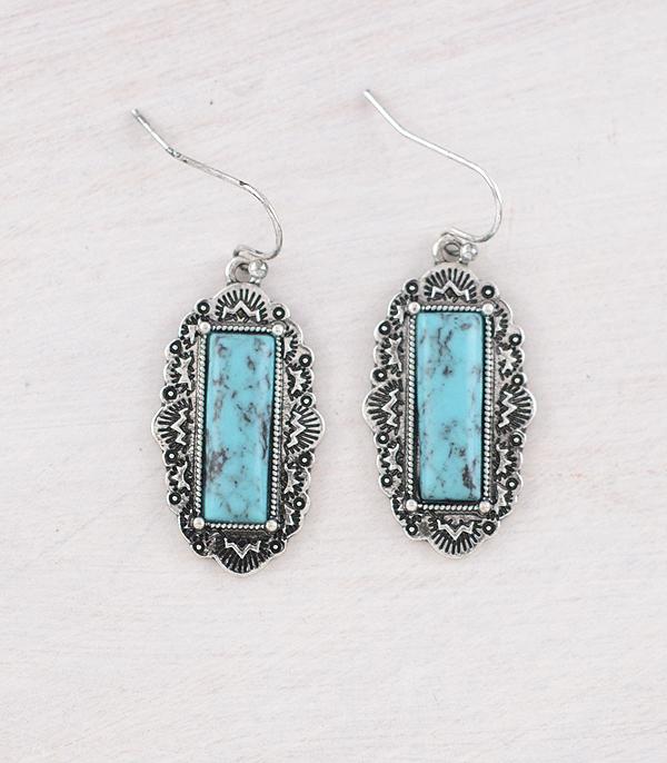 EARRINGS :: WESTERN HOOK EARRINGS :: Wholesale Western Turquoise Bar Earrings