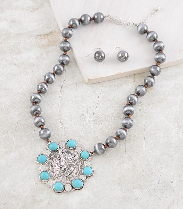NECKLACES :: WESTERN TREND :: Wholesale Western Buffalo Turquoise Necklace Set