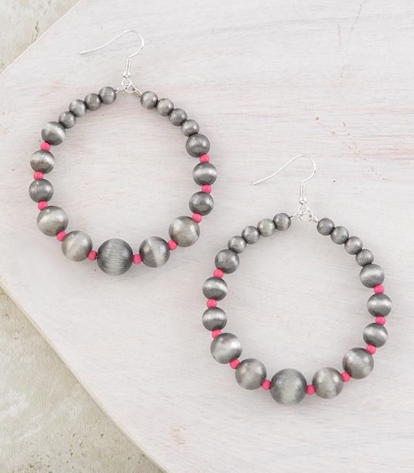 EARRINGS :: WESTERN HOOK EARRINGS :: Wholesale Navajo Pearl Bead Hoop Earrings