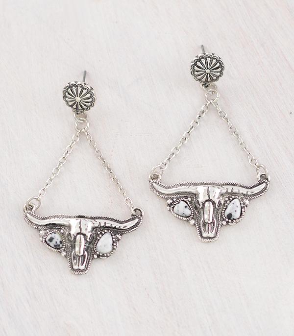 EARRINGS :: WESTERN POST EARRINGS :: Wholesale Steer Skull Earrings