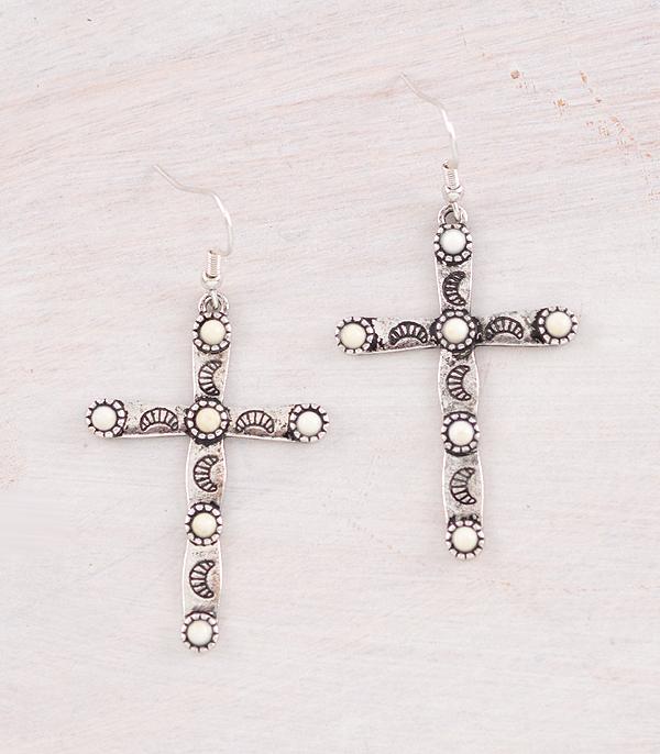 EARRINGS :: WESTERN HOOK EARRINGS :: Wholesale Western Cross Earrings