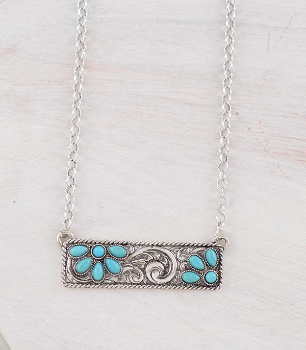 New Arrival :: Wholesale Western Turquoise Bar Necklace