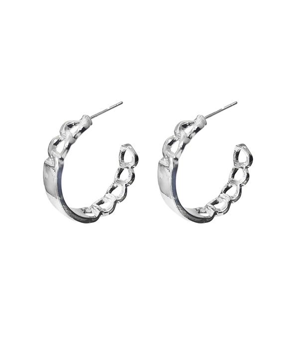 EARRINGS :: HOOP EARRINGS :: Wholesale Silver Chain Hoop Earrings