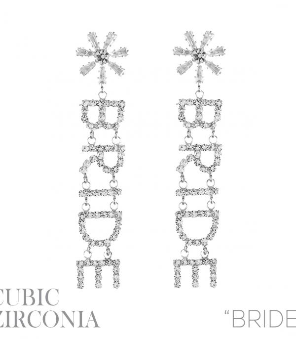 EARRINGS :: TRENDY EARRINGS :: Wholesale Clear Rhinestone Bride Earrings
