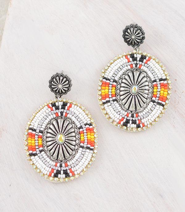 EARRINGS :: WESTERN POST EARRINGS :: Wholesale Western Bead Concho Earrings