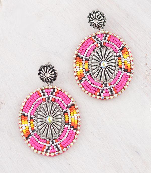 EARRINGS :: WESTERN POST EARRINGS :: Wholesale Western Bead Concho Earrings