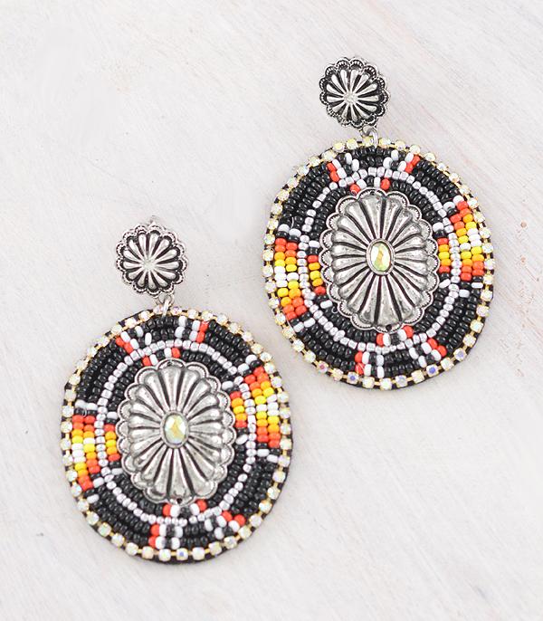 EARRINGS :: WESTERN POST EARRINGS :: Wholesale Western Bead Concho Earrings