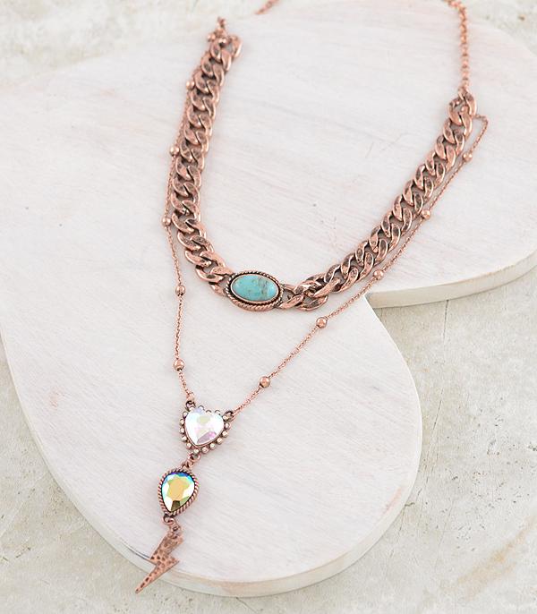 NECKLACES :: TRENDY :: Wholesale Western Chain Layered Necklace