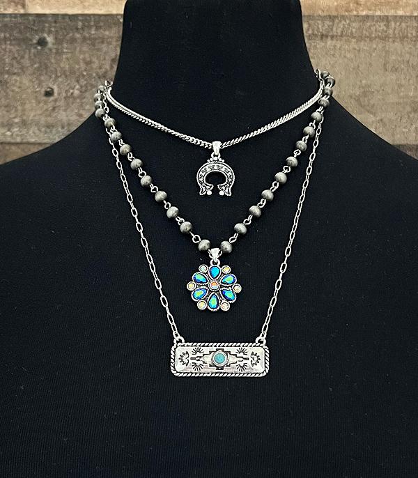 NECKLACES :: WESTERN TREND :: Wholesale Western Aztec Layered Necklace