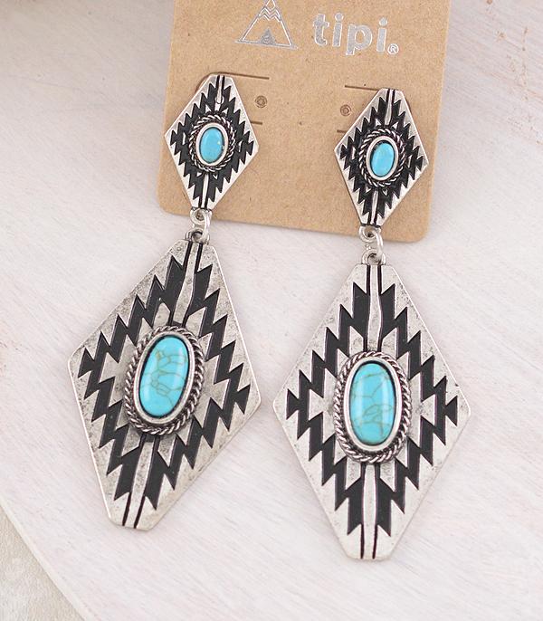 New Arrival :: Wholesale Western Aztec Turquoise Earrings