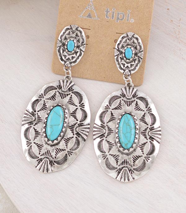 EARRINGS :: WESTERN POST EARRINGS :: Wholesale Western Turquoise Concho Earrings