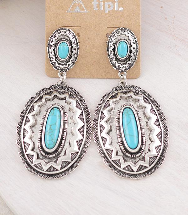 EARRINGS :: WESTERN POST EARRINGS :: Wholesale Western Turquoise Concho Earrings