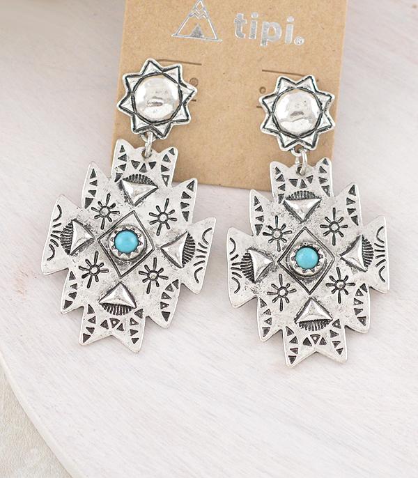 EARRINGS :: WESTERN POST EARRINGS :: Wholesale Western Aztec Statement Earrings