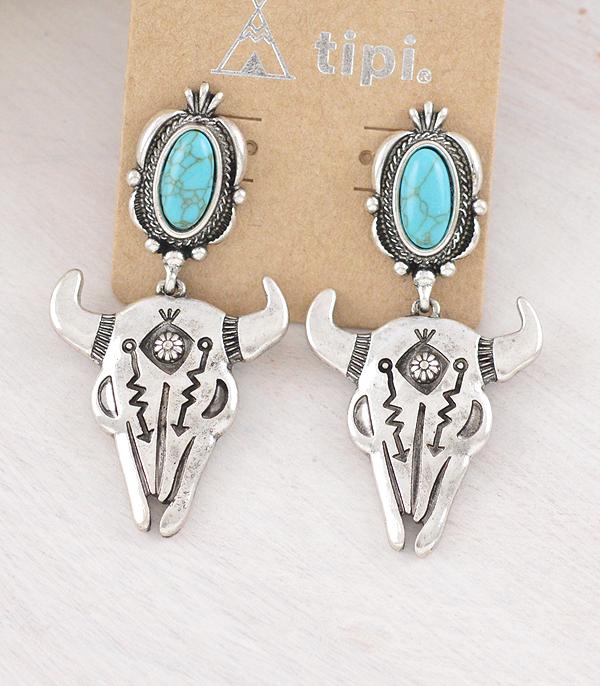 EARRINGS :: WESTERN POST EARRINGS :: Wholesale Western Steer Skull Earrings