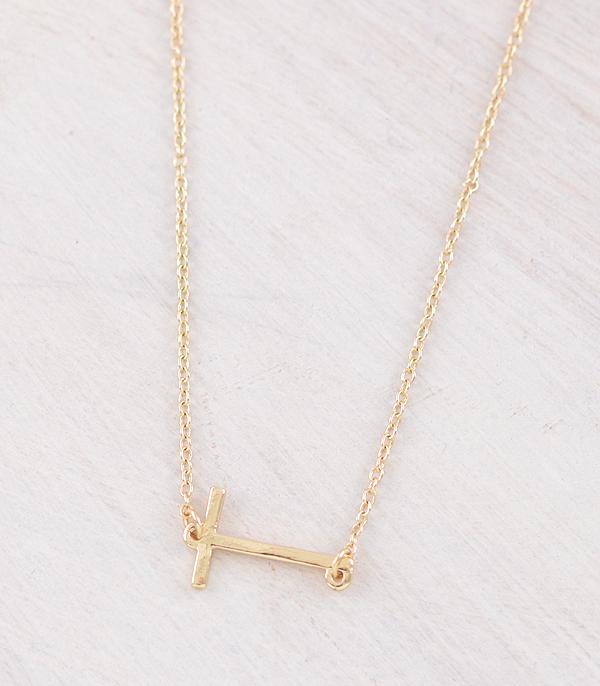 INITIAL JEWELRY :: NECKLACES | RINGS :: Wholesale Gold Plated Initial Necklace